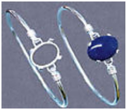 18x13mm Oval Cab 7" Sterling Silver Bracelet Setting