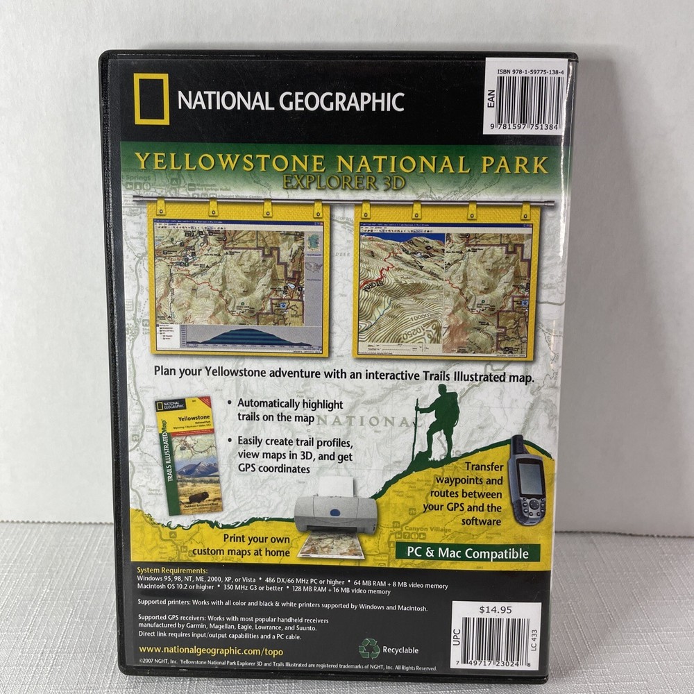 National Geographic Yellowstone National Park Explorer 3D Mapping Software