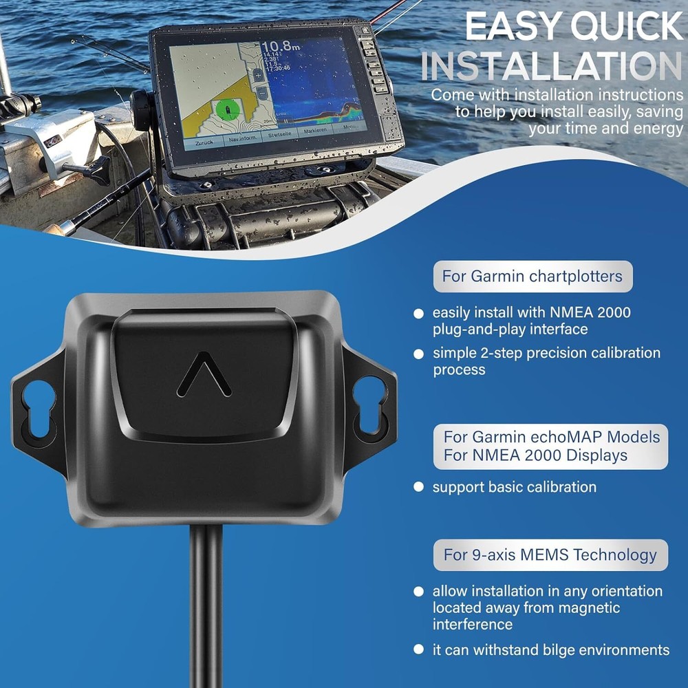 for Garmin echoMAP NMEA 2000 Three-Axis Compass Heading Sensor Kit 010-11417-10