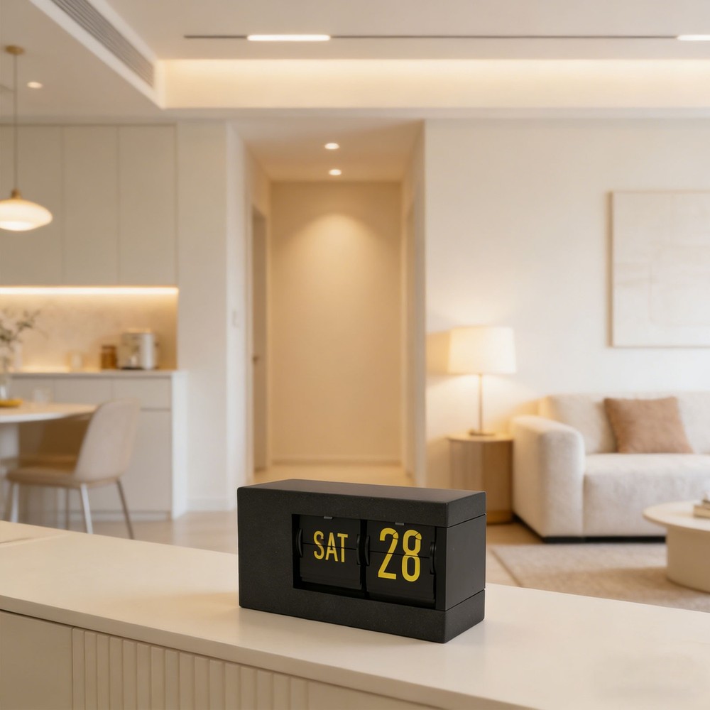 Automatic Calendar Flip Clock With LED Display For Home Office Decor