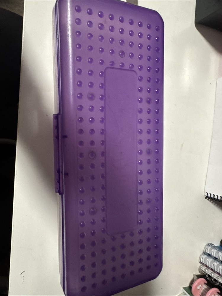 90’s Spacemaker 13” Long Purple Plastic Pencil Box Case