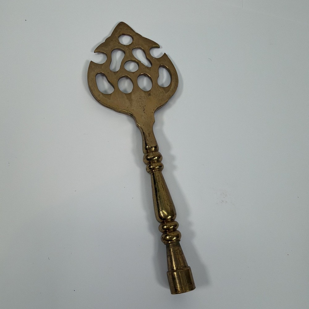 Vintage Large Brass fireplace, gas key Square Socket Ornate Handle Antique Tool