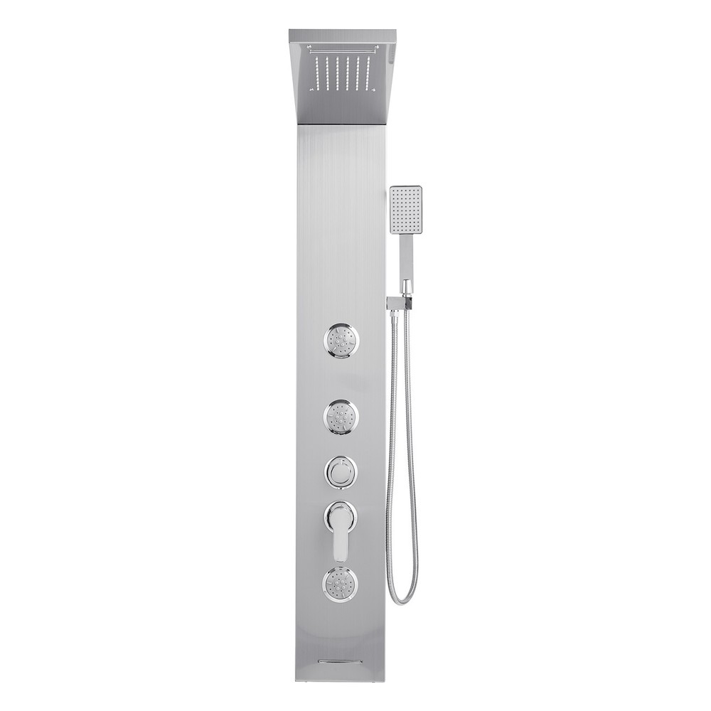 VEVOR Shower Panel Tower System Stainless Steel Column Rainfall Head Massage Jet