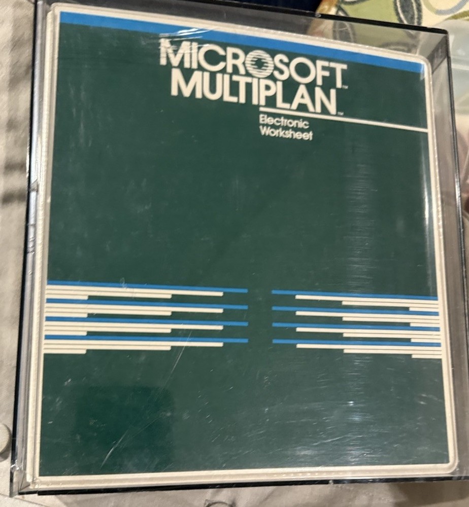 Vintage Microsoft Multiplan electronic worksheet set For MS-DOS