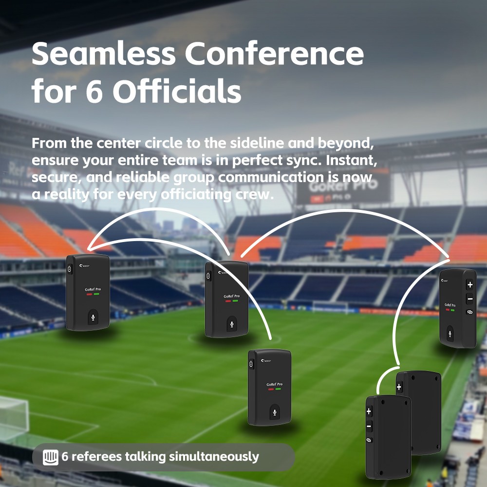 Bluetooth Football Soccer Referee Intercom Communication Interphone for 2 user