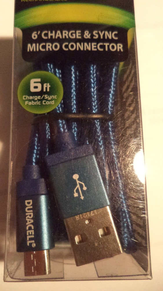 DURACELL MICRO CONNECTOR CHARGE AND SYNC 6FT LE2189 SELLING ALL AS USED