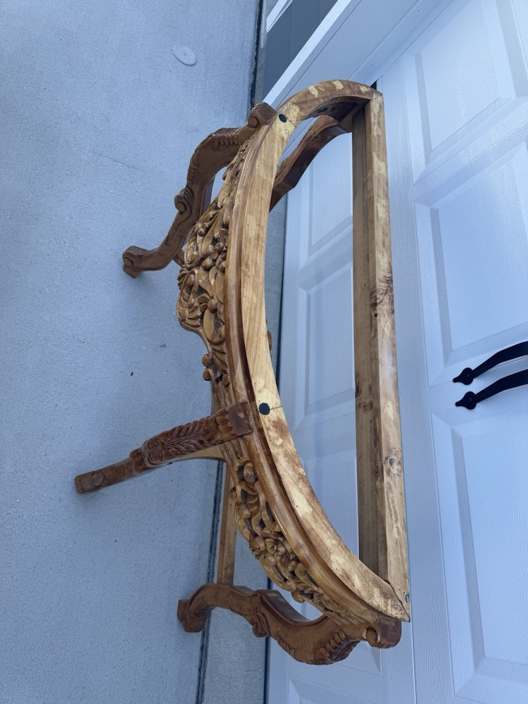 Victorian Style Antique Hallway Table. Hand Carved. Solid Wood No Top