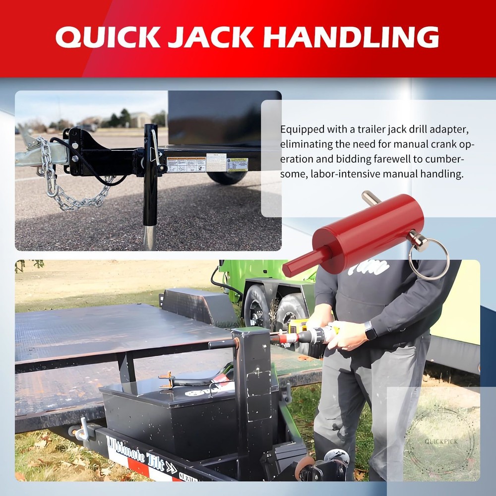 EZ Crank Jack Adapter Tool,Heavy Duty EZ Crank Trailer Jack Drill Adapter for Tr
