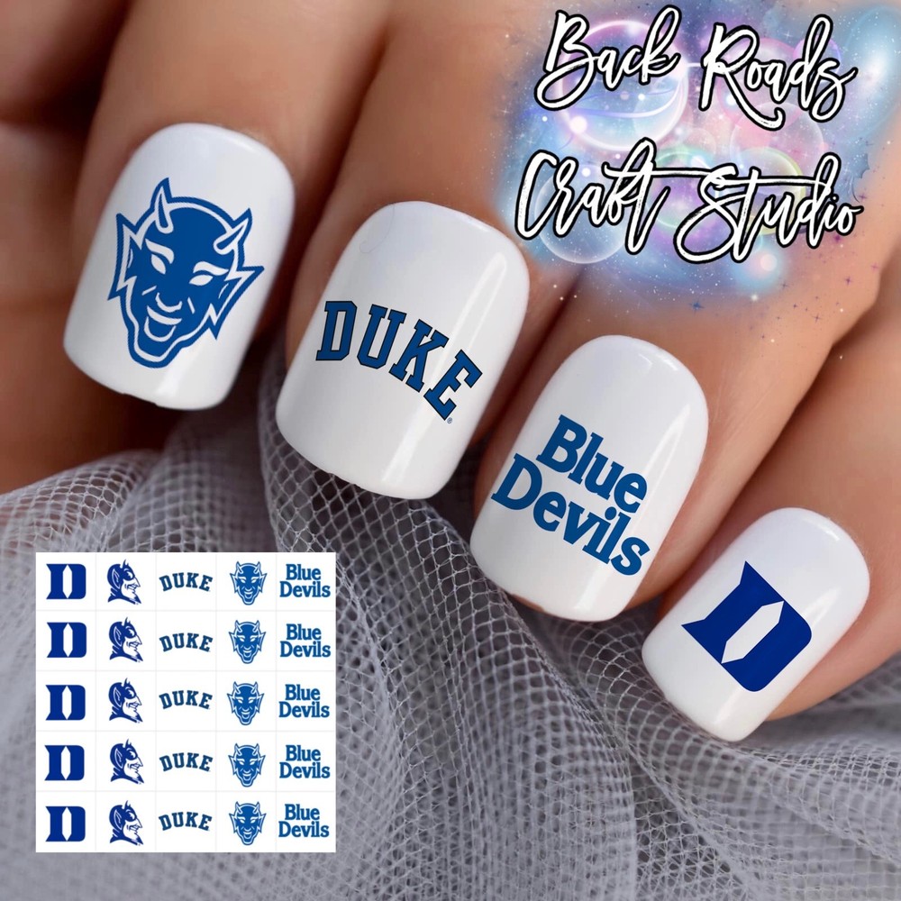 Blue Devils Waterslide Nail Decals Set Of 50  Instructions & Bonus