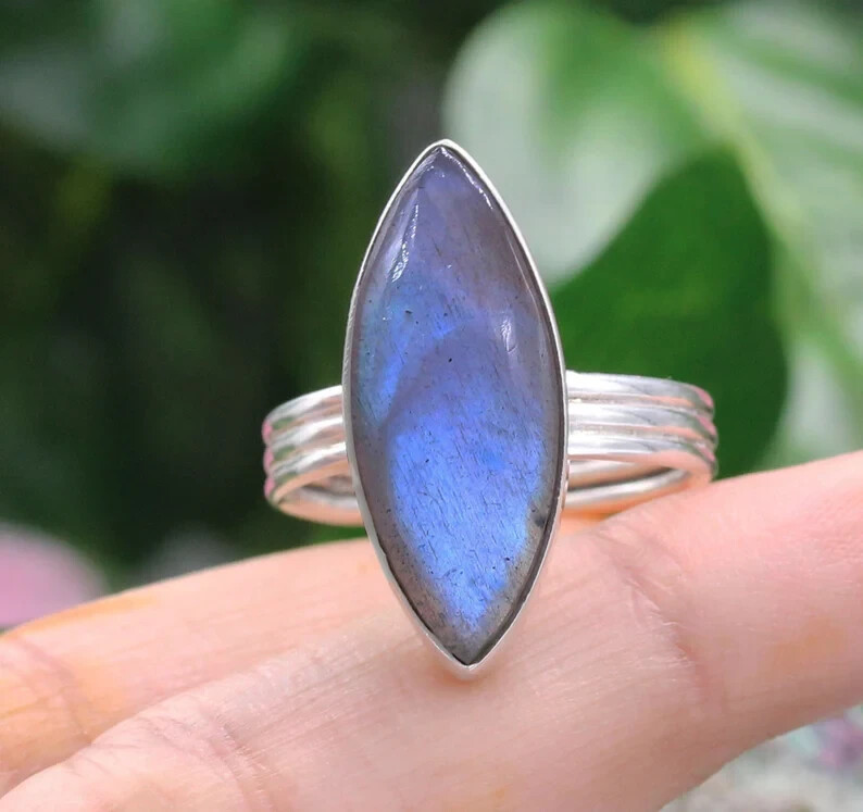 925 Silver Ring / Labradorite / Handmade Ring / Statement Ring /All Size SB-87