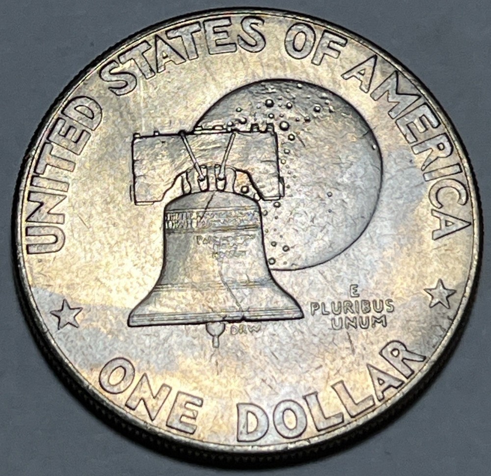 1776-1976 P Eisenhower Dollar Errors Type 1 Die Crack Errors Rainbow Toning UC