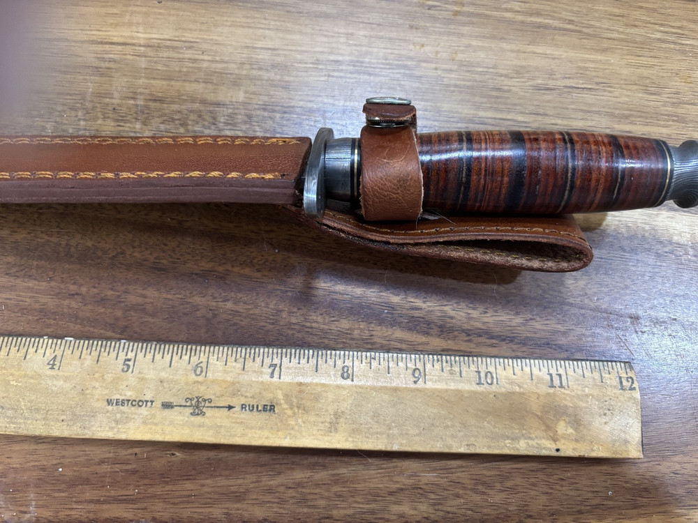 LARGE TOAD STICKER DAMASCUS DIRK DAGGER CUSTOM UNBRANDED W/SHEATH KDU