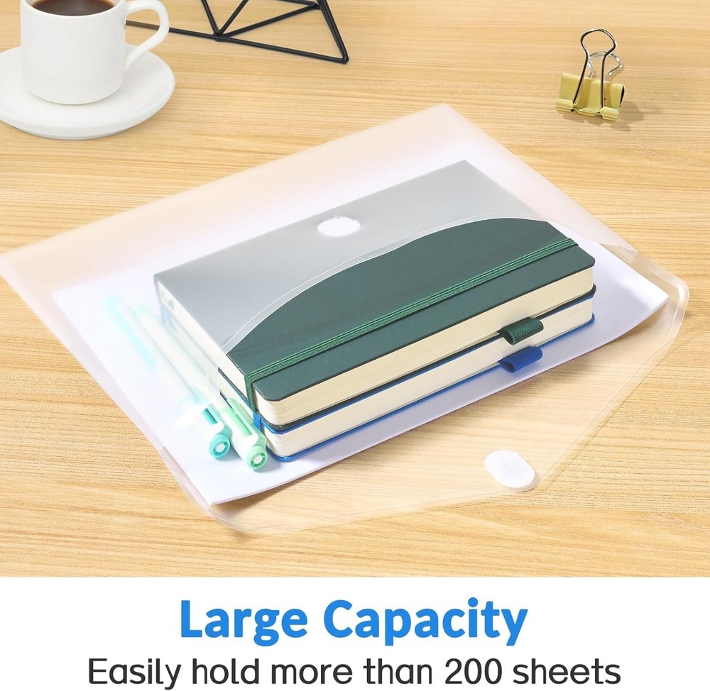 Clear Plastic Document Envelopes - Large Capacity 20 Pack for Easy Organization