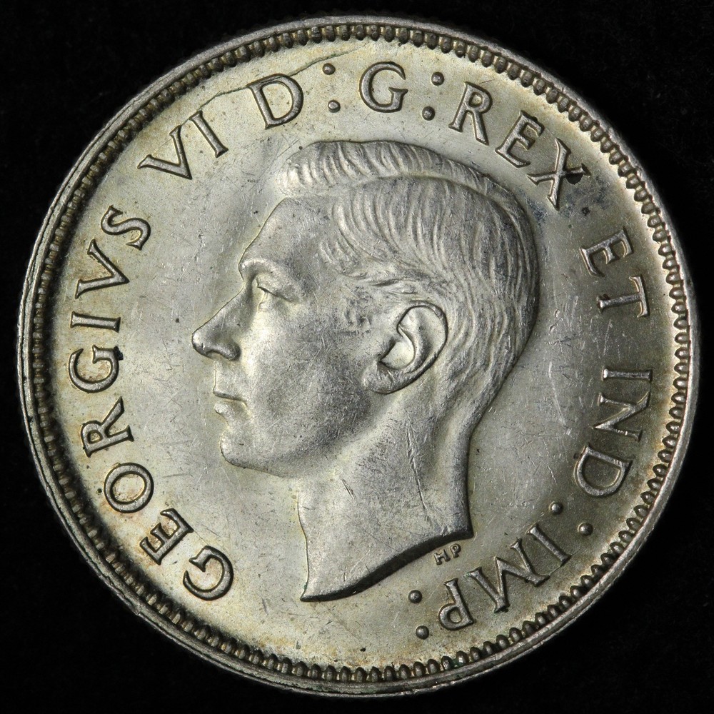 1940 Canada SILVER Twenty Five Cents AU+/UNC E364 WGICN