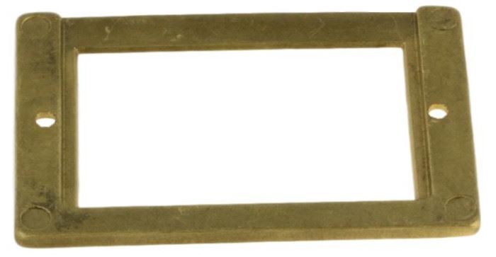 Library Style Card Catalog Label Holder 3" x 2" - Solid Cast Polished Brass D