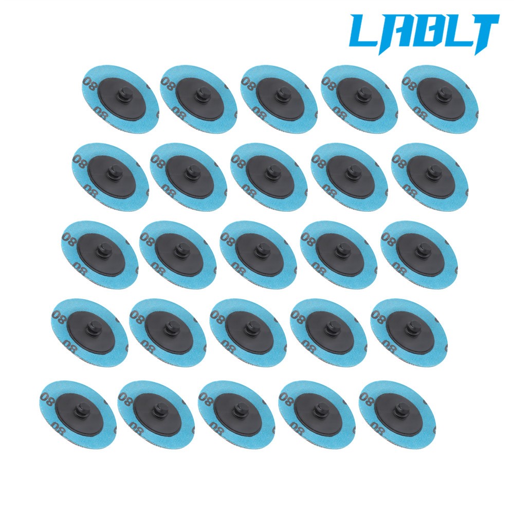 LABLT 50Pcs P80 2" roll Lock Quick Change Discs Set Sanding Discs w/ 1/4" Holder