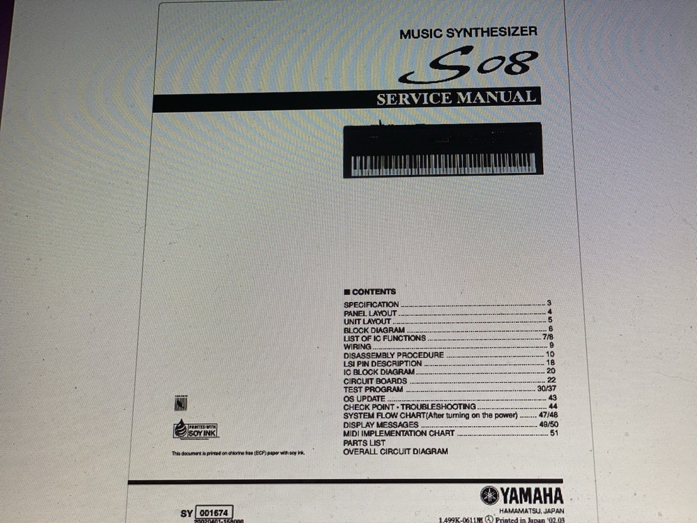 Yamaha S08 Service Manual Digital