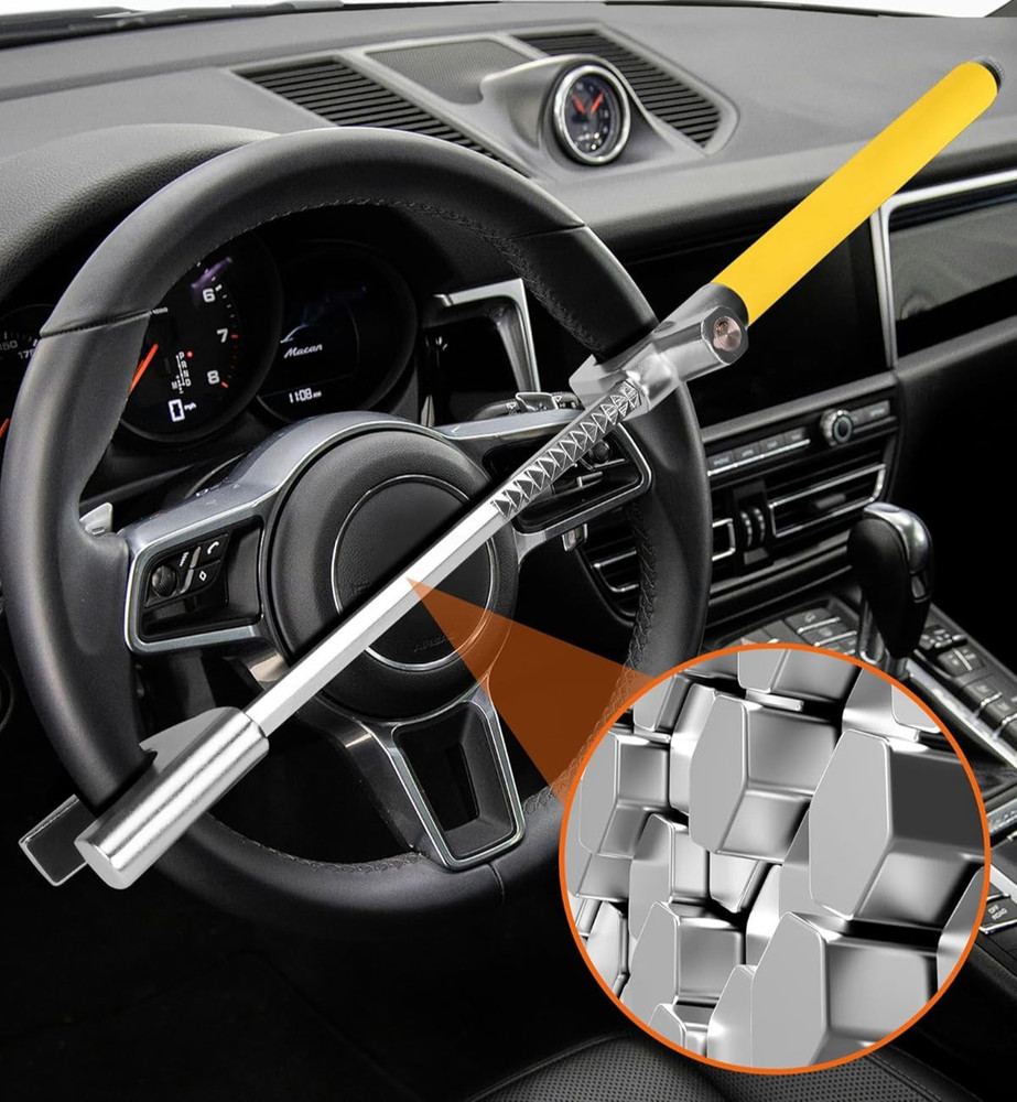 Tevlaphee Steering Wheel Lock - Heavy Duty Antitheft Device and Car Security