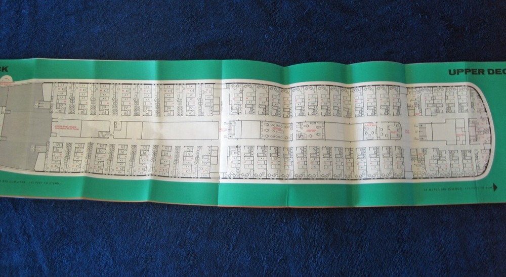 M/S EUROPA -- Fold-Out Deck Plans -- North German Lloyd