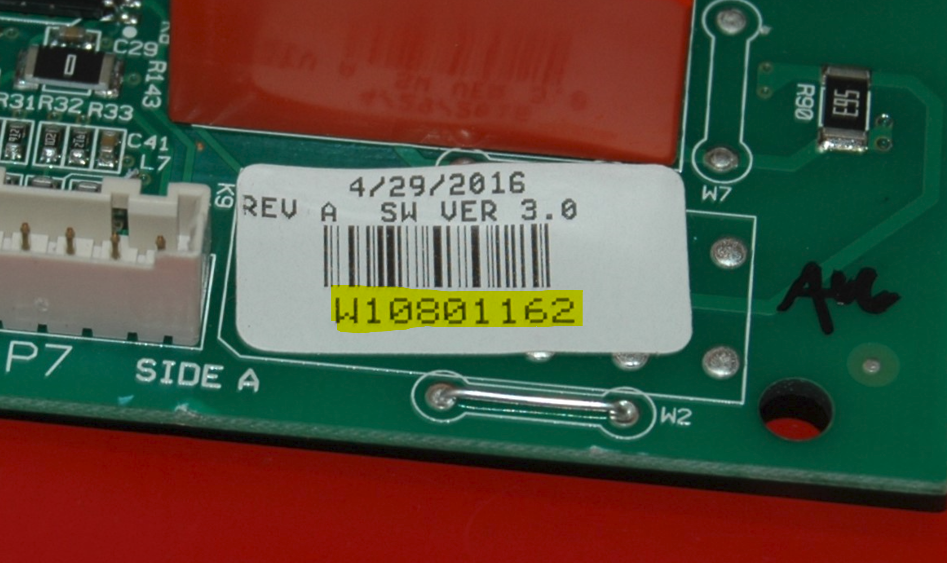 Whirlpool Refrigerator Control Board - Part # W10801162