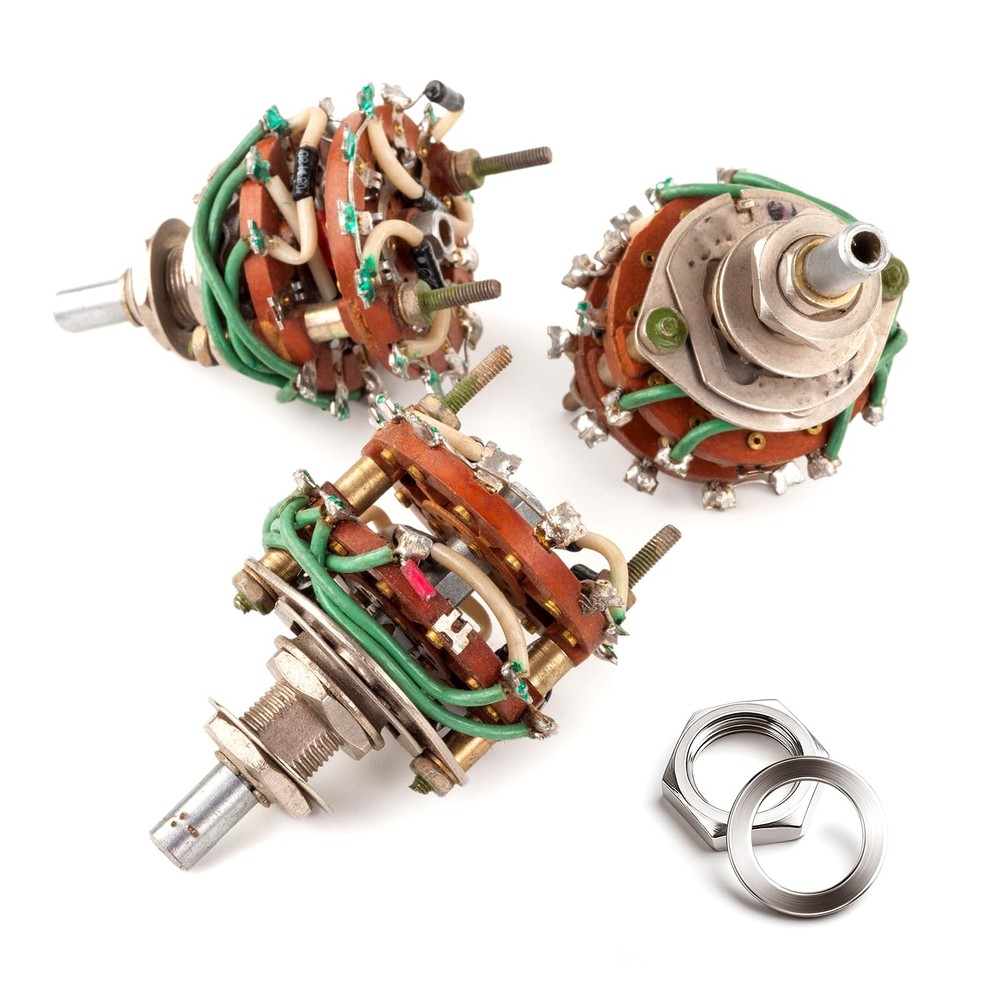 5 Sets Jack Socket Nut with Washer, 3/8" Silver Guitar Input Output silver