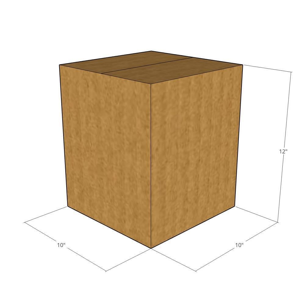 20 10x10x12 Kraft Brown Corrugated Shipping Boxes Multi-Depth 32 ECT