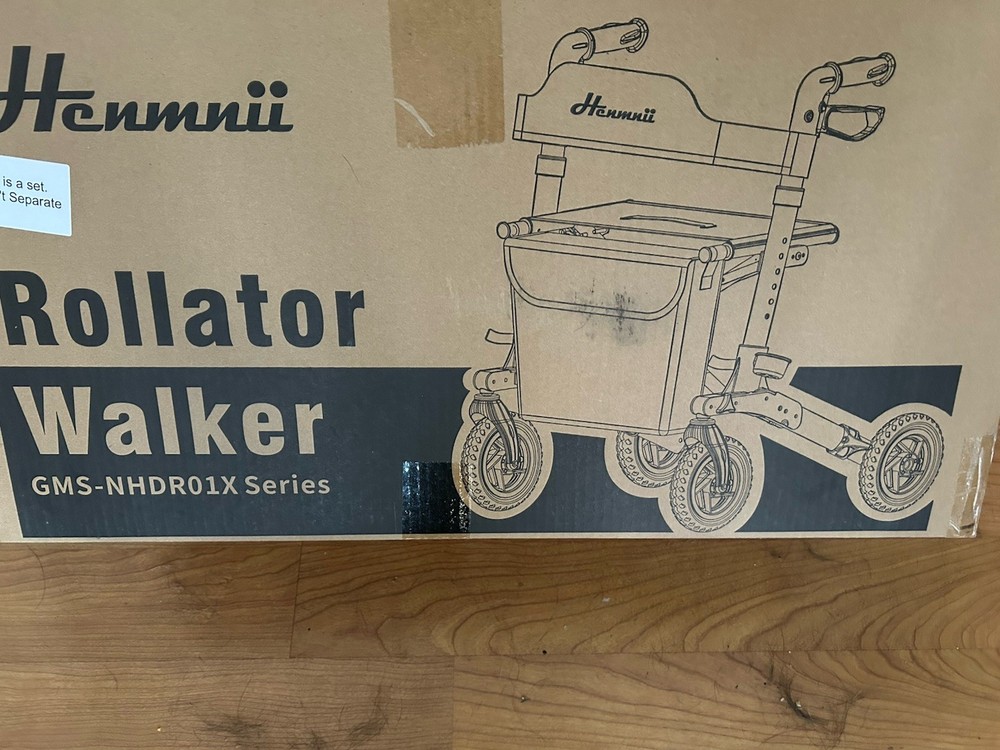 New Henmnii Rollator Rolling Walker Red