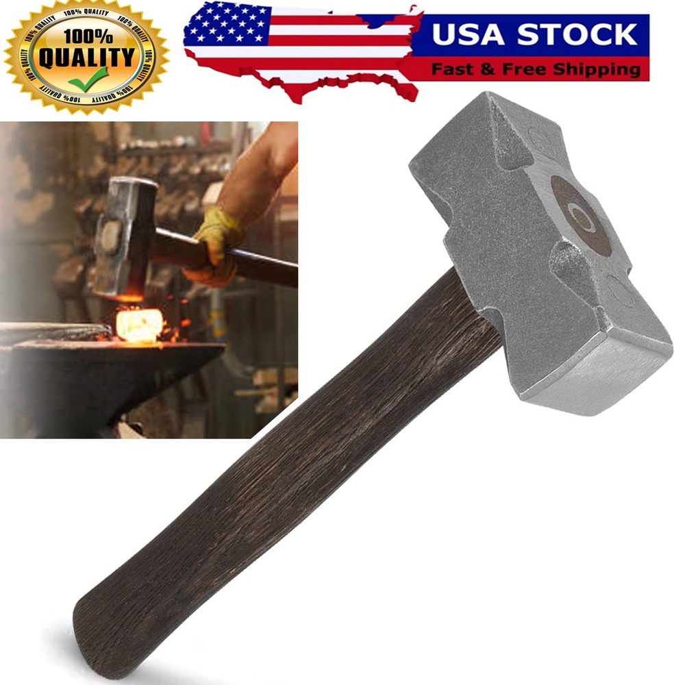 Blacksmith 2.2LB Square Forge Hammer Forging Tool for Blacksmith Anvil Knife