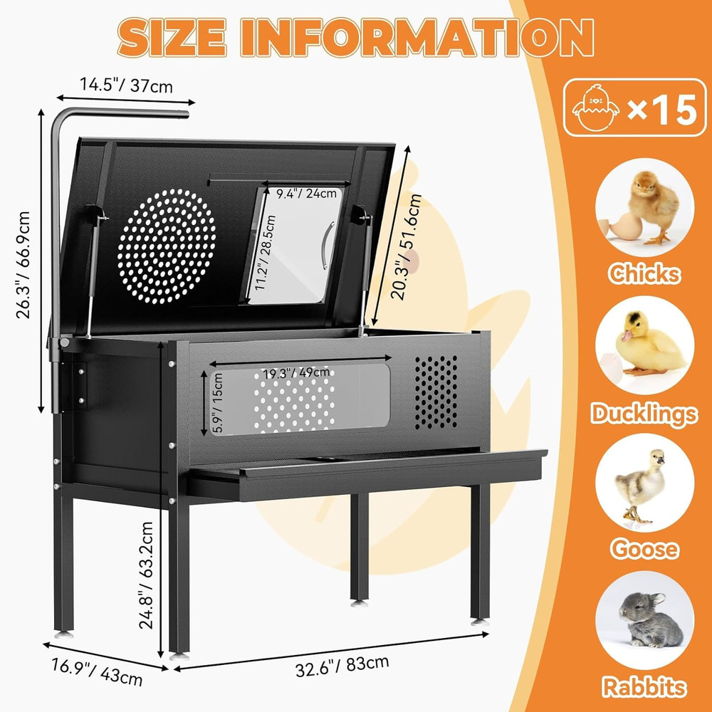 Chicken Brooder Box - Stand-Up Brooder Pen for Chick Brooder with Lamp Stand ...