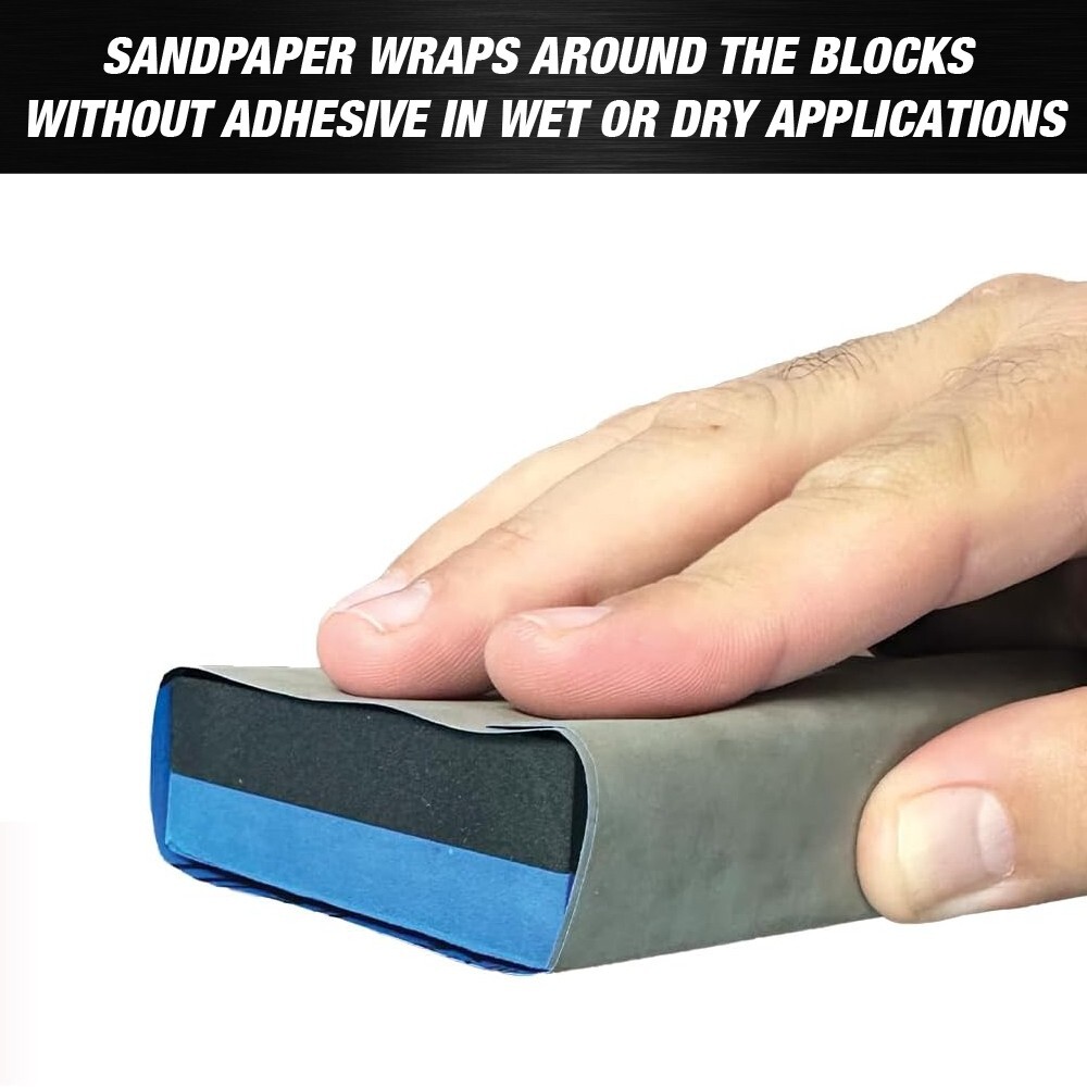 EVA Sanding Blocks Semi Rigid Double Sided Sand Sponge (2 Pack)