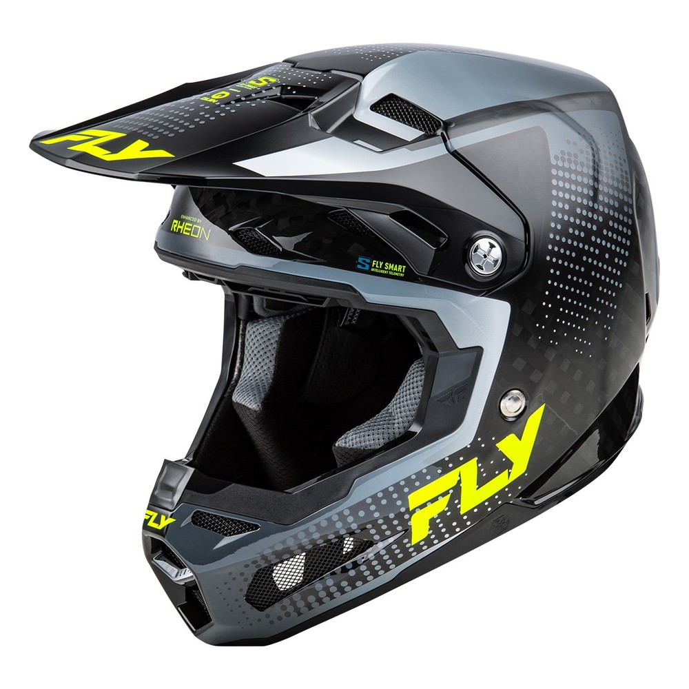 FLY Racing Formula S Carbon Protocol Snow Helmet - Black Carbon / Grey / Hi-Vis