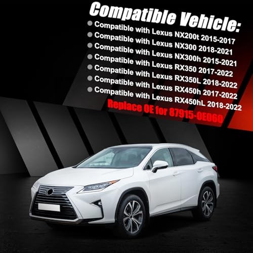 Direct Replacement Side Mirror Covers Caps for 2015-2021 Left Side Pearl White
