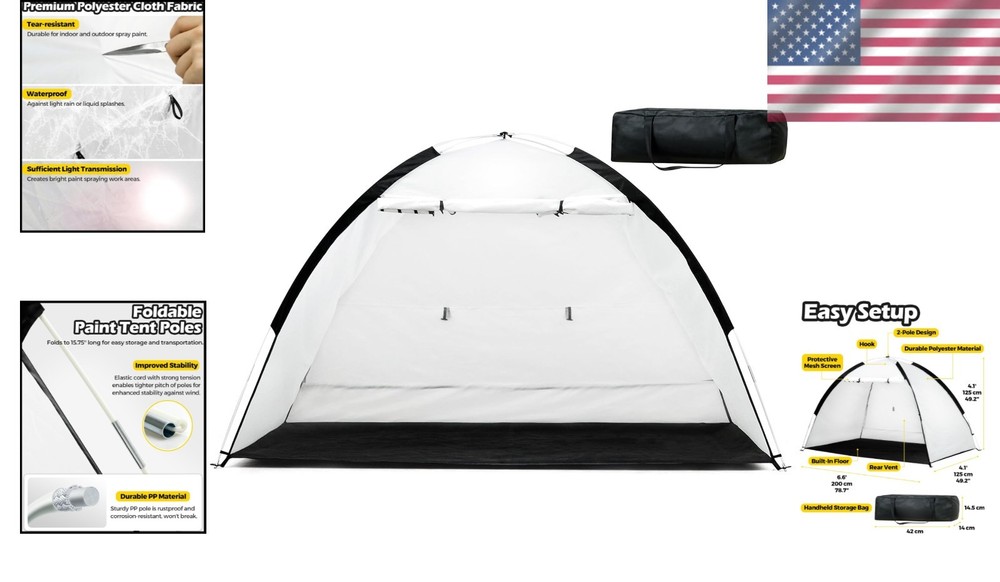 Portable Spray Paint Booth Tent 7x4x4ft