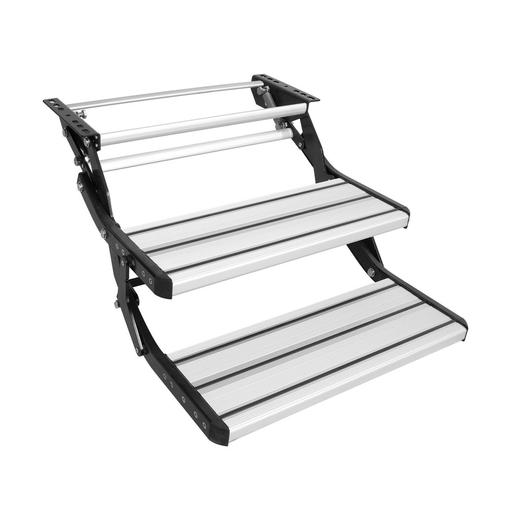 RV Steps, 2-Step, Manual Retractable RV Stairs, Foldable, 440 LBS Load Capacity,