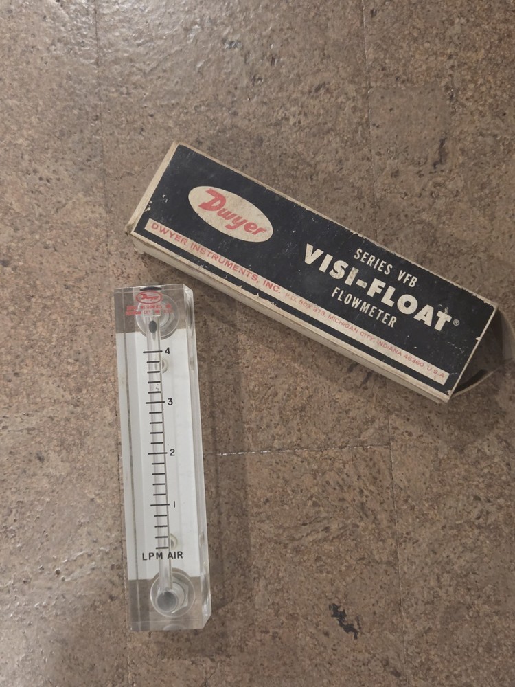Vintage Dwyer VISI-FLOAT Flowmeter VFB65-SS NOS