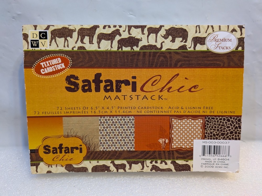 Provo Crafts  SAFARI CHIC STACK  ASSORTED SCRAPBOOK 6.5x4.5 SHEET BOOK