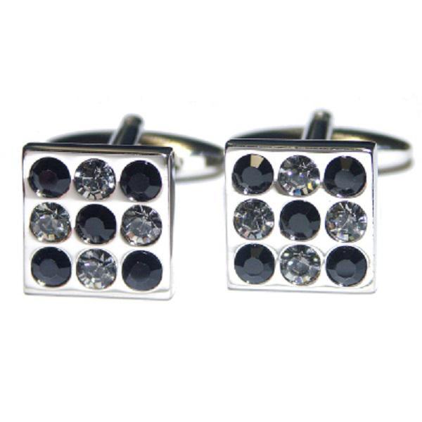 Black & White Crystals Square Cufflinks X2PSF180