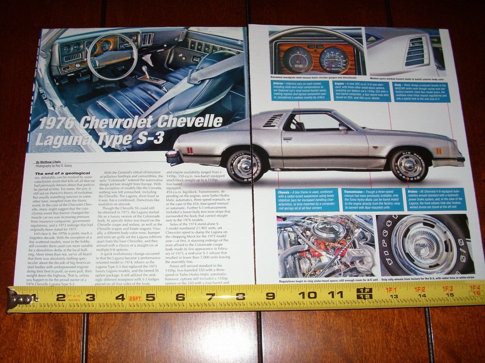 1976 CHEVROLET CHEVELLE LAGUNA TYPE S-3  ORIGINAL 2006 ARTICLE
