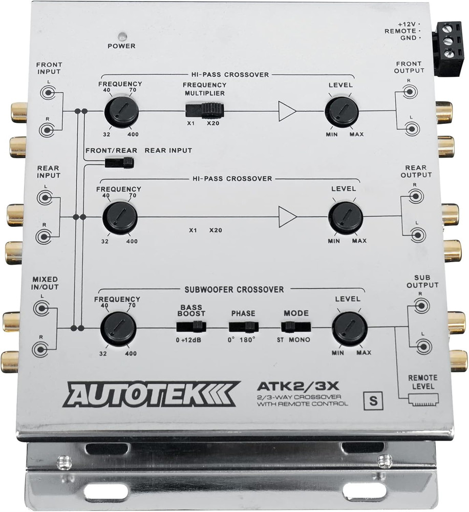ATK2 3X Active Crossover Processor (Silver) – 8.5 Volts, 2-Way and 3-Way, Remote