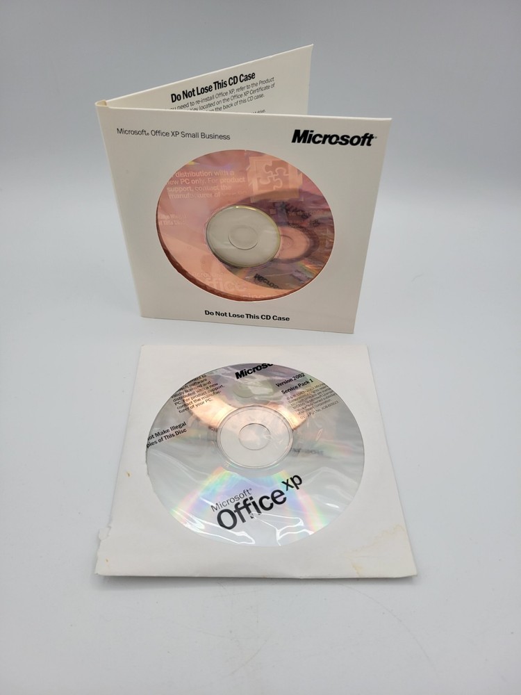 Microsoft Office XP Small Business w/ Key & Office XP Service Pack 1 Retro PC