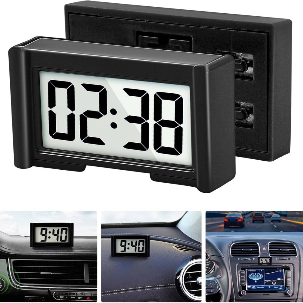 Durable 3 Pack Mini Digital Clock Small Adhesive Stick On Battery Operated Clock