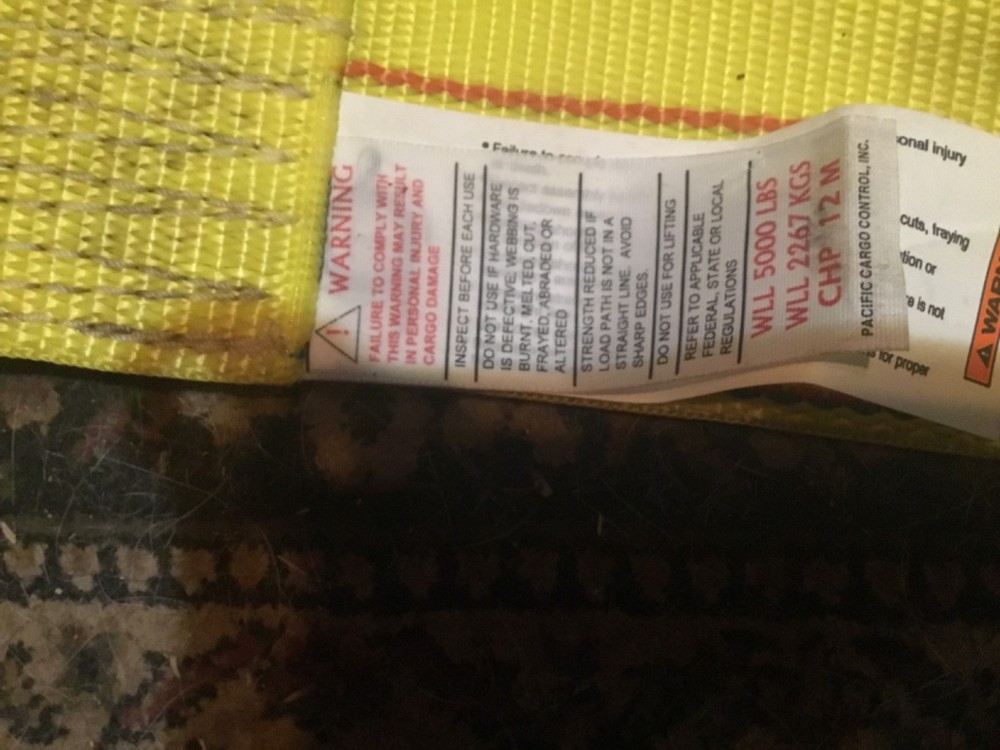30' x4" winch-strap flat for flatbed with d ring, 12,000#, yellow. Load strap.