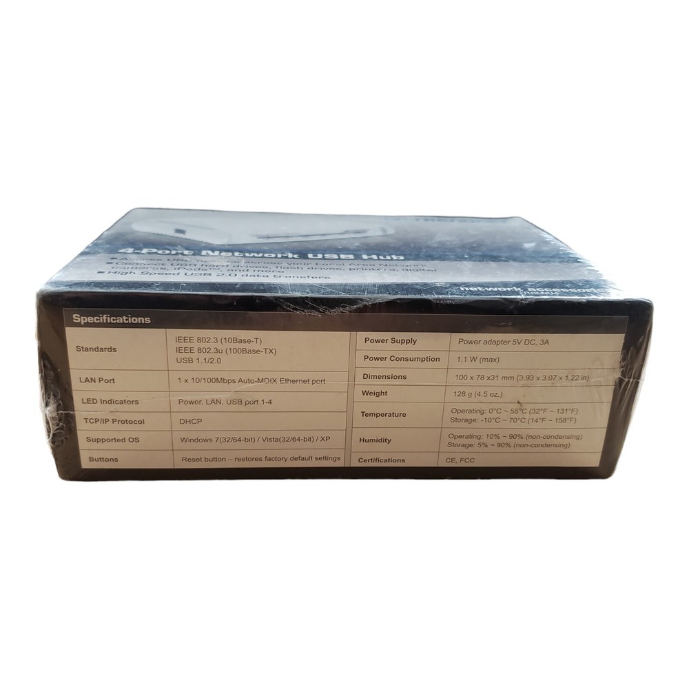 TRENDnet 4-Port Network USB 2.0 Hub TU2-NU4 - White