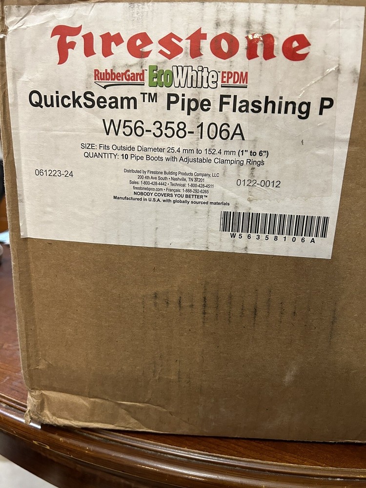 Firestone Rubbergard Eco White QuickSeam Pipe Flashing / Pipe Boot
