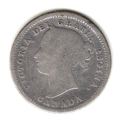 1881 H CANADA SILVER 10 CENTS