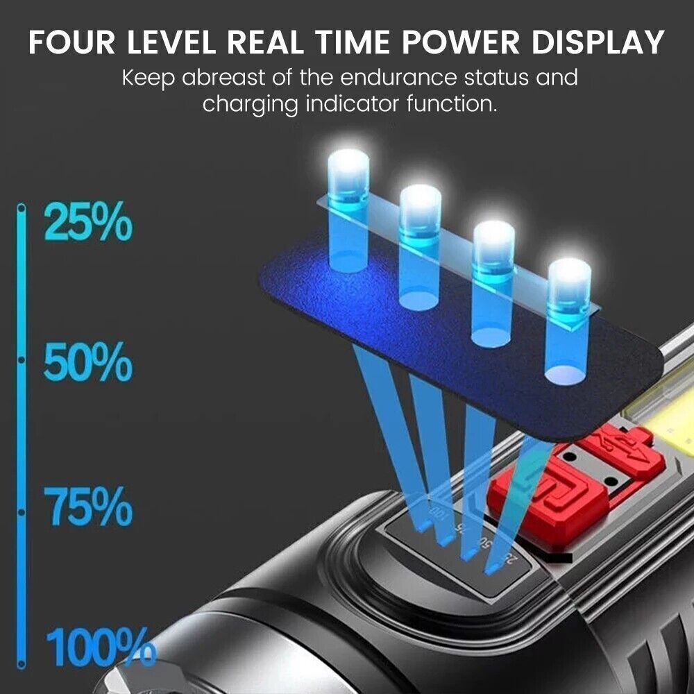 Super Bright 999000000 LM LED Torch Tactical Flashlight Lantern Rechargeable US