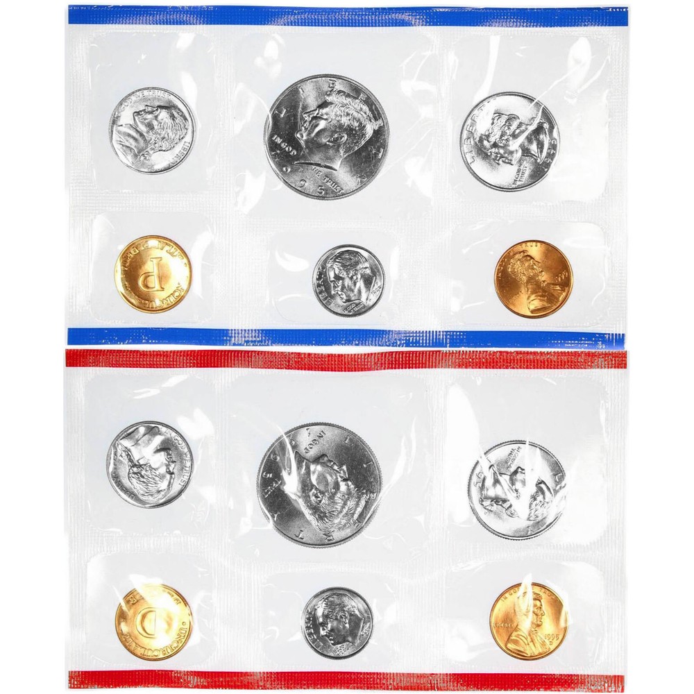 1995 Mint Set Original Envelope 10 BU US Coins BU