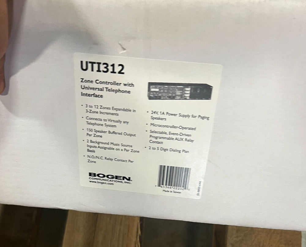 Bogen UTI312 Multi Zone Page Controller with UTI (New, Opened Box)