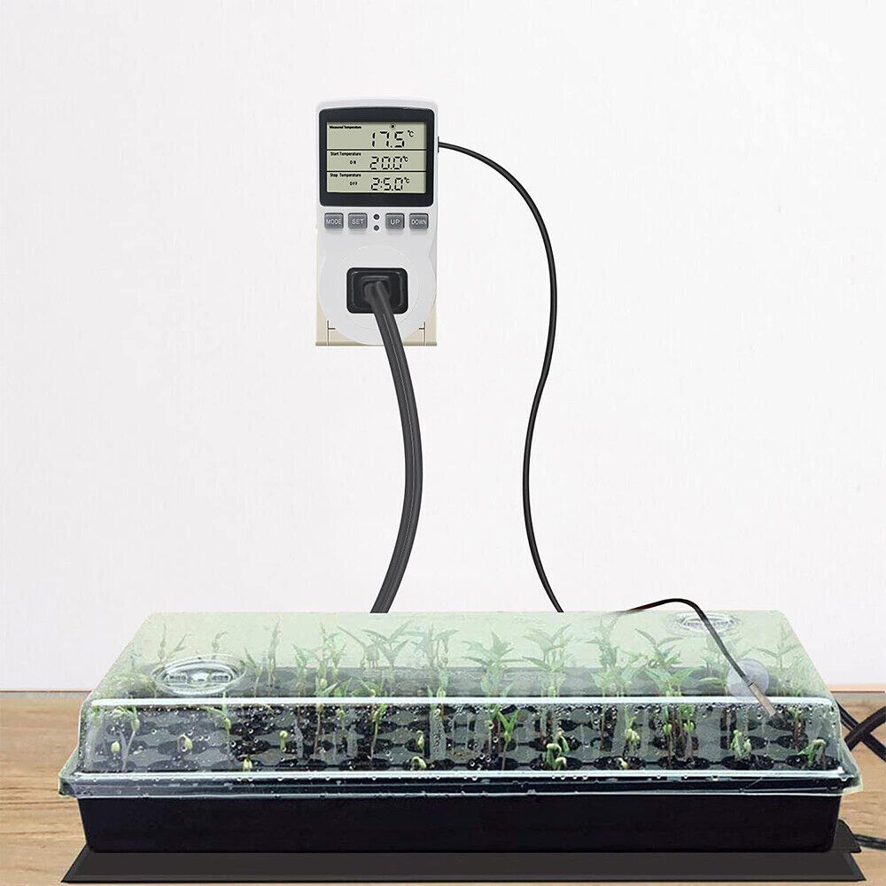 Digital Thermostat Heating Cooling Temperature Controller Outlet Plug w/ Probe