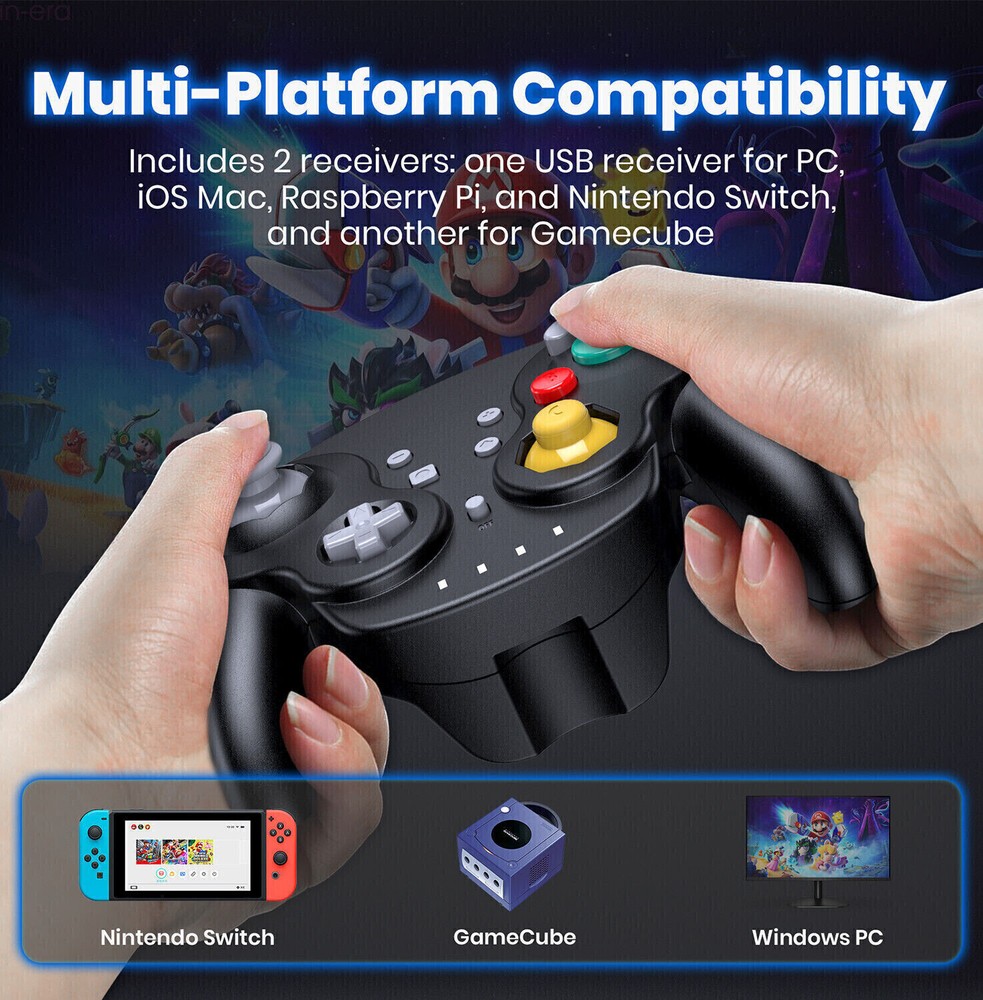 Wireless Gamecube NSO Controller for Nintendo Switch/Lite/PC/OS/Steam Wii NGC